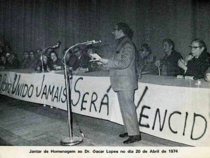 Jantar de homenagem a Óscar Lopes (fonte: Ephemera)